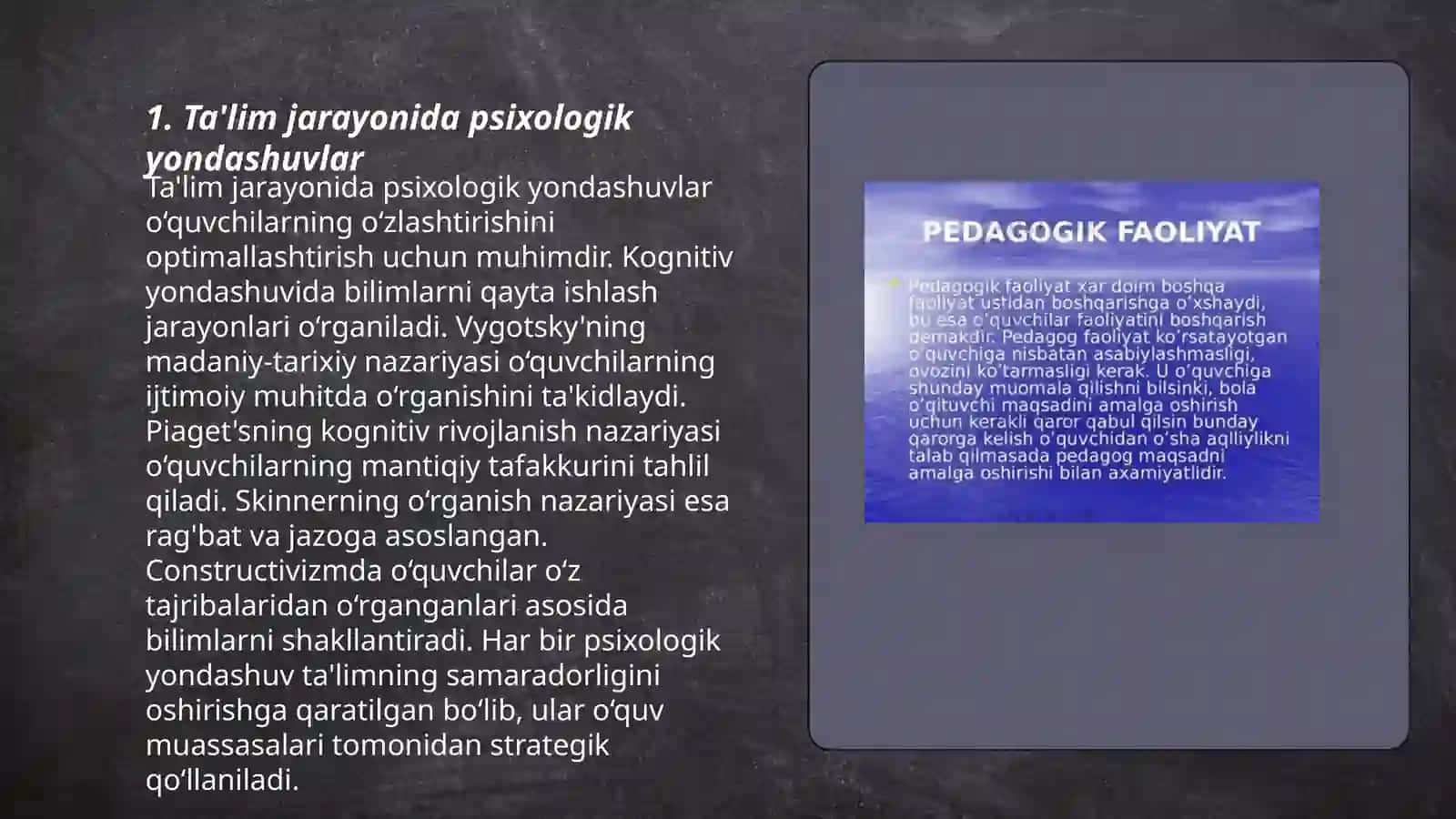 Pedagogik faoliyatining psixologik xususiyatlari 3