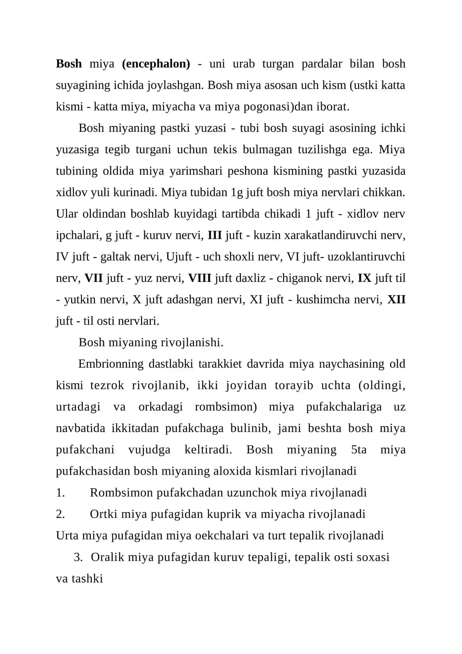 Bosh miya ustini harakat tizimlari 3