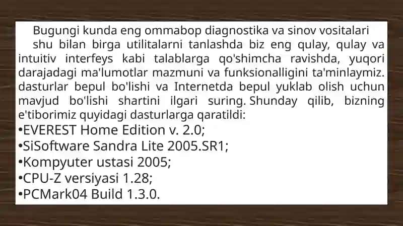 O‘RNATILGAN  TIZIMLAR UCHUN DIAGNOSTIK USKUNALAR 3