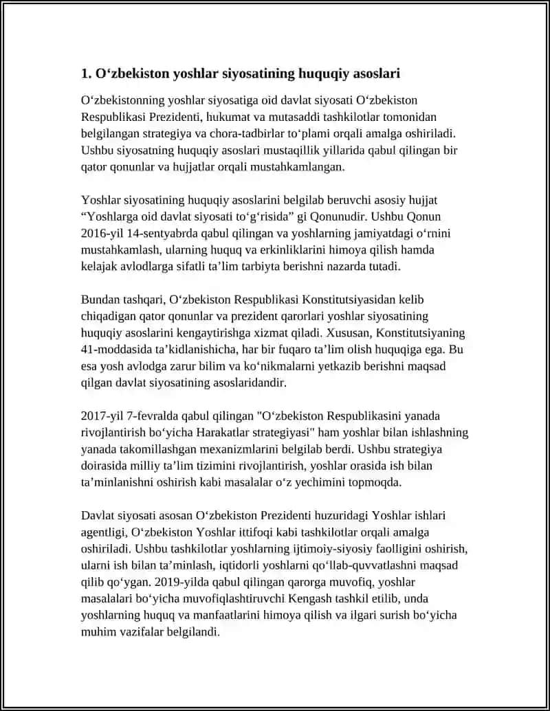 O‘ZBEKISTONNING YOSHLARGA OID DAVLAT SIYOSATI 3