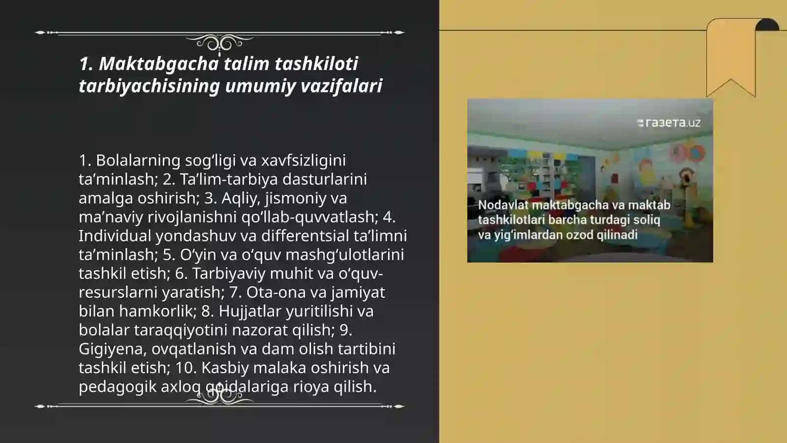 Maktabgacha talim tashkiloti tarbiyachisining lavozim vazifasi 3
