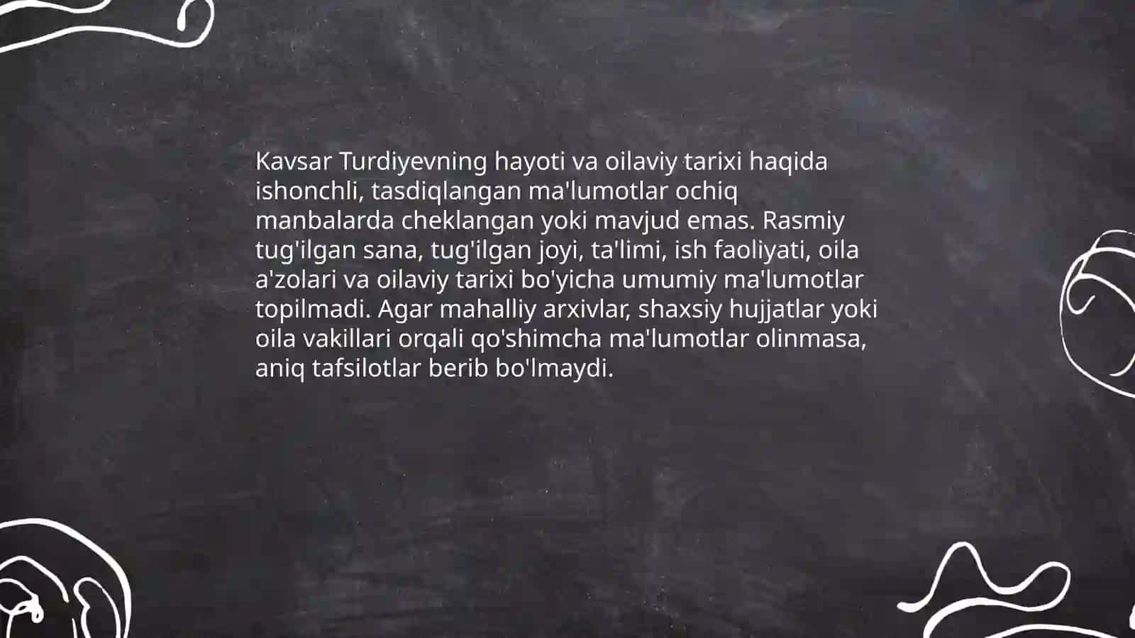 Kavsar Turdiyevning hayoti va oilaviy tarixi 3