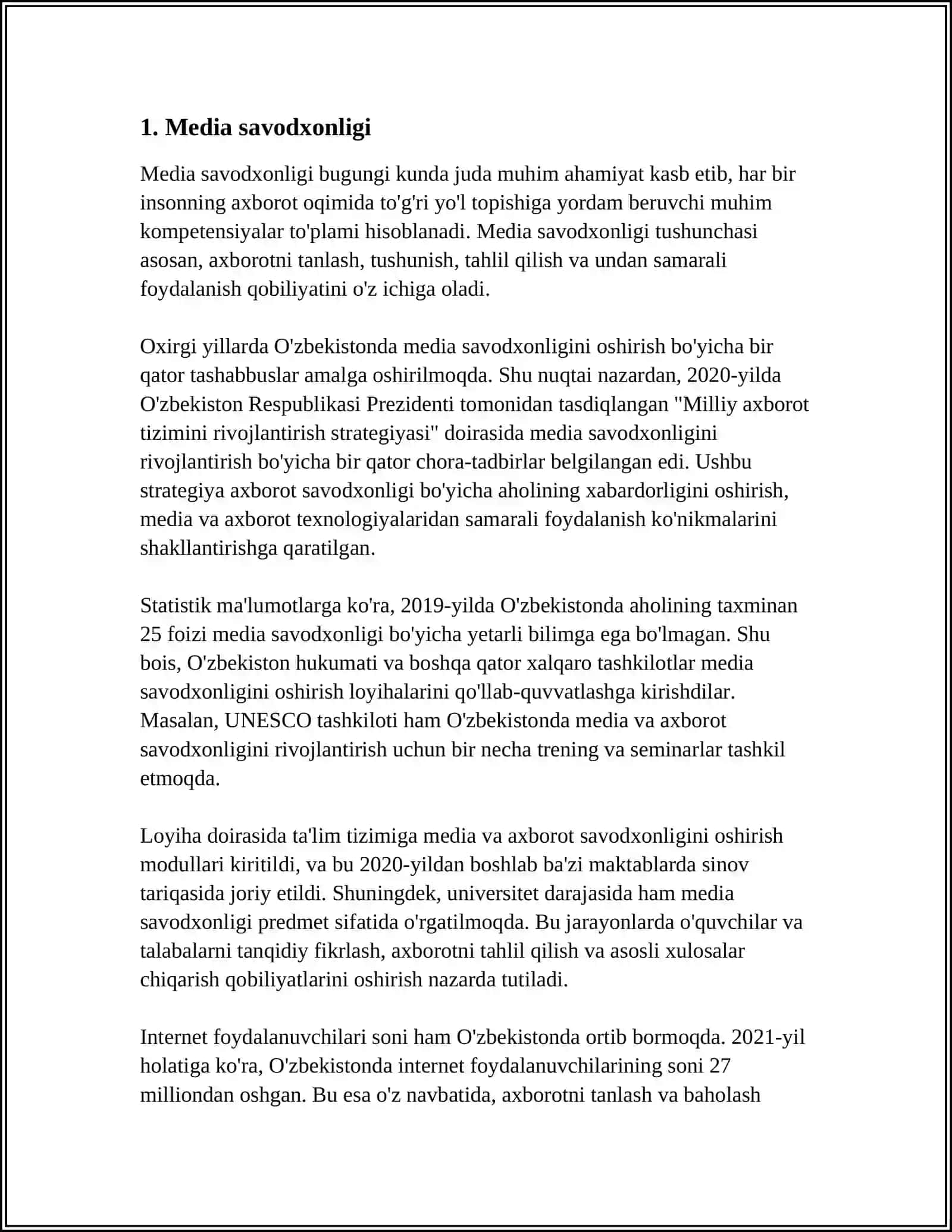 Media savodxonligi 3
