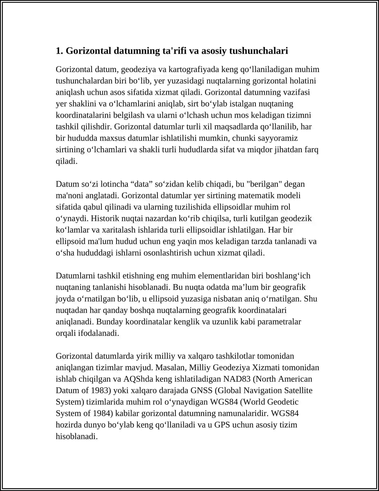 GORIZONTAL DATUM 3