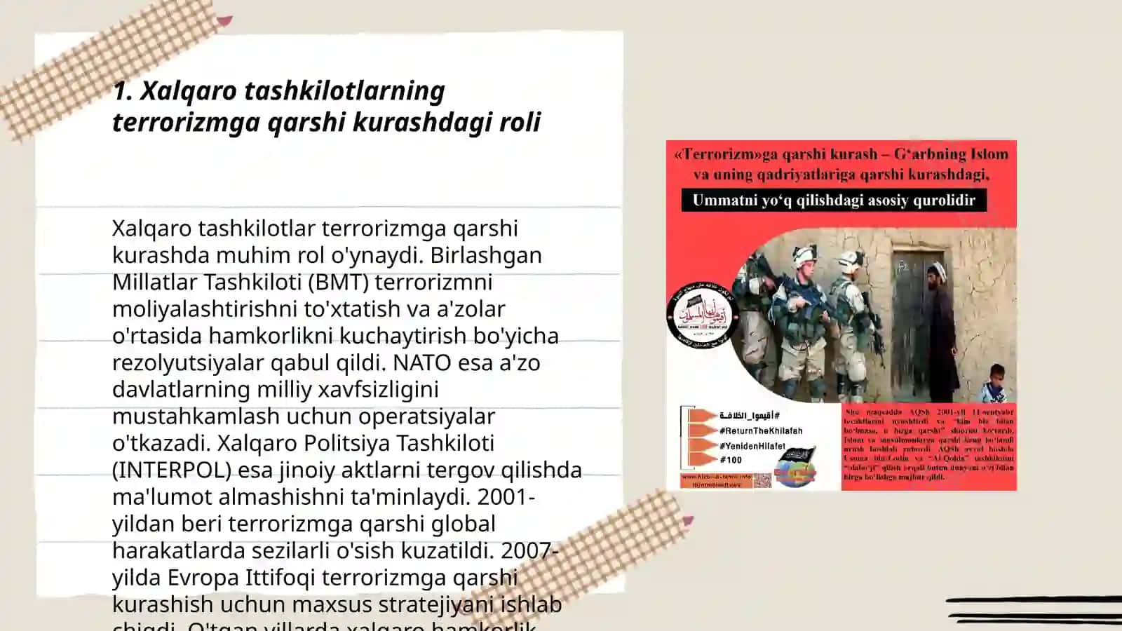 Xalqaro tashkilotlarning terrorizmga qarshi kurashining ahamiyati 3