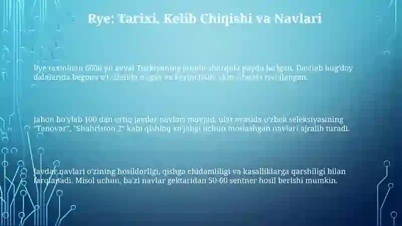 Javdar yetishtirish texnologeyasi 3
