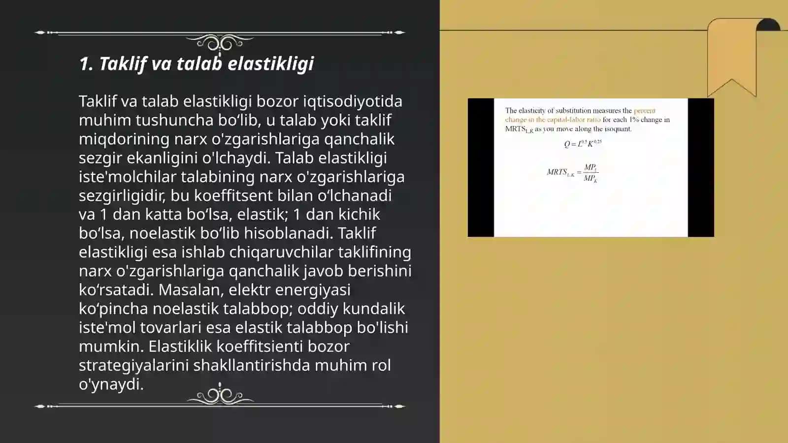 Taklif va talab elastikligi 3