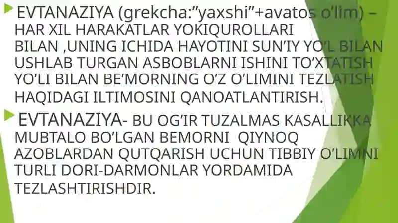 Evtanaziya muammolari 3