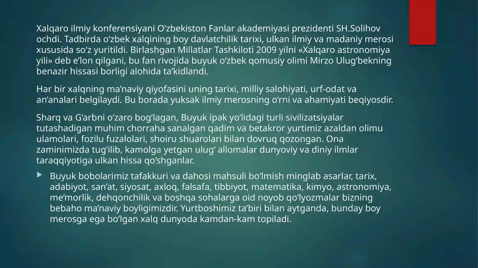 Mirzo Ulug‘bekning jahon ilm-fani rivojiga qo‘shgan hissasi 3