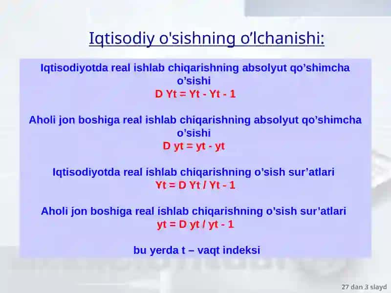 Iqtisodiy o’sish: umumiy tavsifi, neokeynschava neoklassik modellari 3