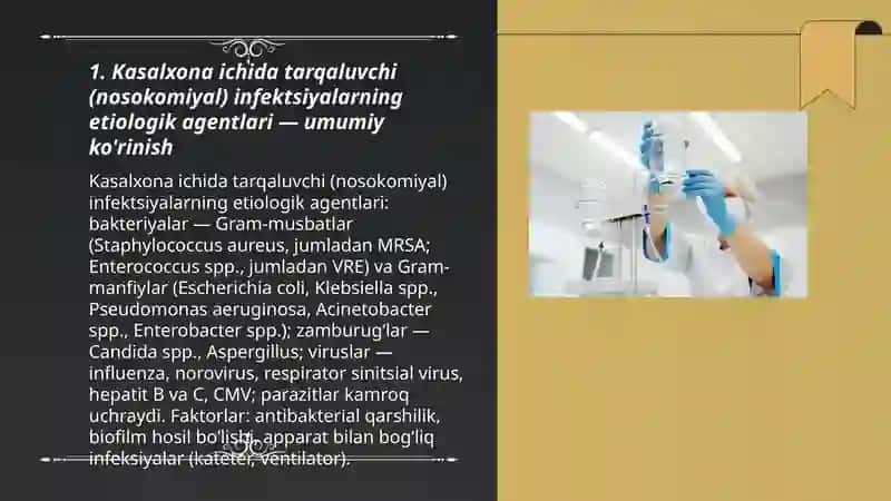 Kasalxona ichida tarqaluvchi (yatrogen) yuqumli kasalliklar qo'zg'atuvchilari va ularni laboratoriya tashxisi 3