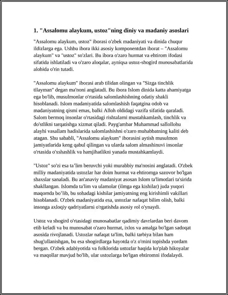 "Assalomu alaykum, ustoz" 3