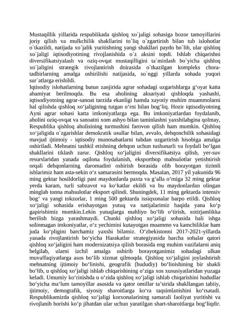 Qishloq xo`jaligi va sanoat sohasidagi o`zgarishlar 3