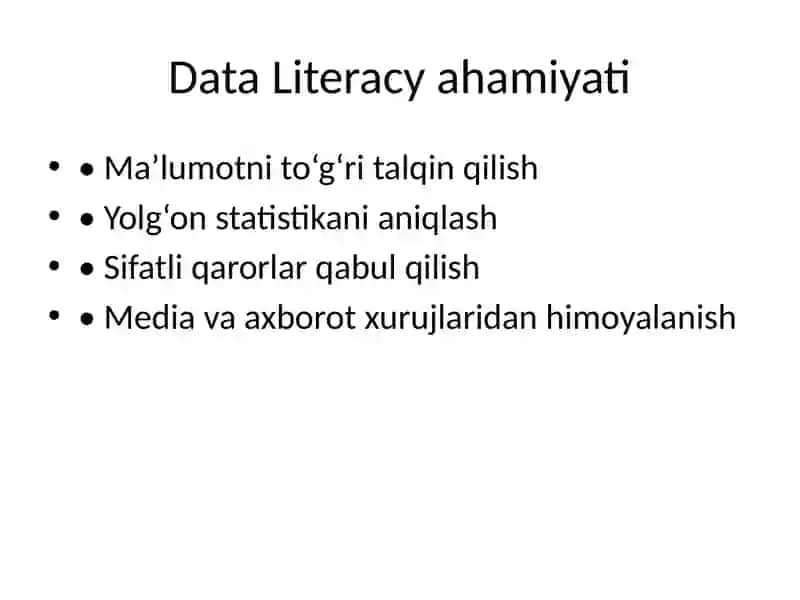 Ma'lumotlar Savodxonligi 3