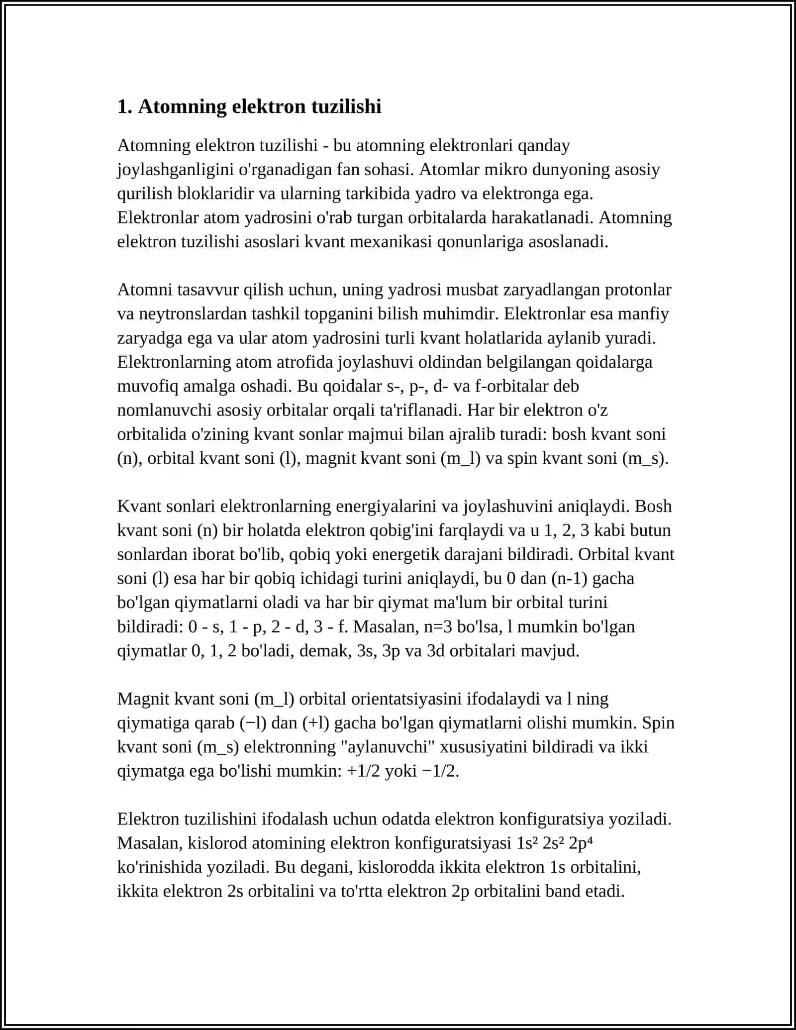 BIRIKMALARNING ELEKTRON TUZILISHINI IFODALOVCHI EKSPERIMENTAL VA NAZARIY PARAMETRLAR 3