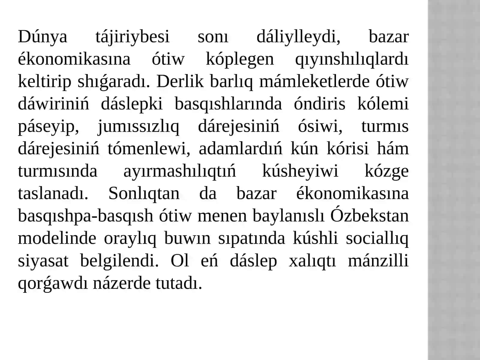 Ózbekstan RespublikasÍnda sociallÍq ózgerisler 3