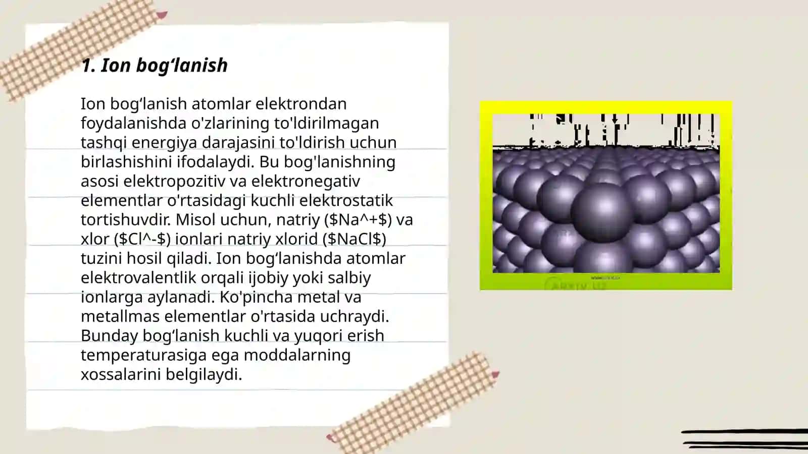 Kimyoviy bogʻlanishlar 3