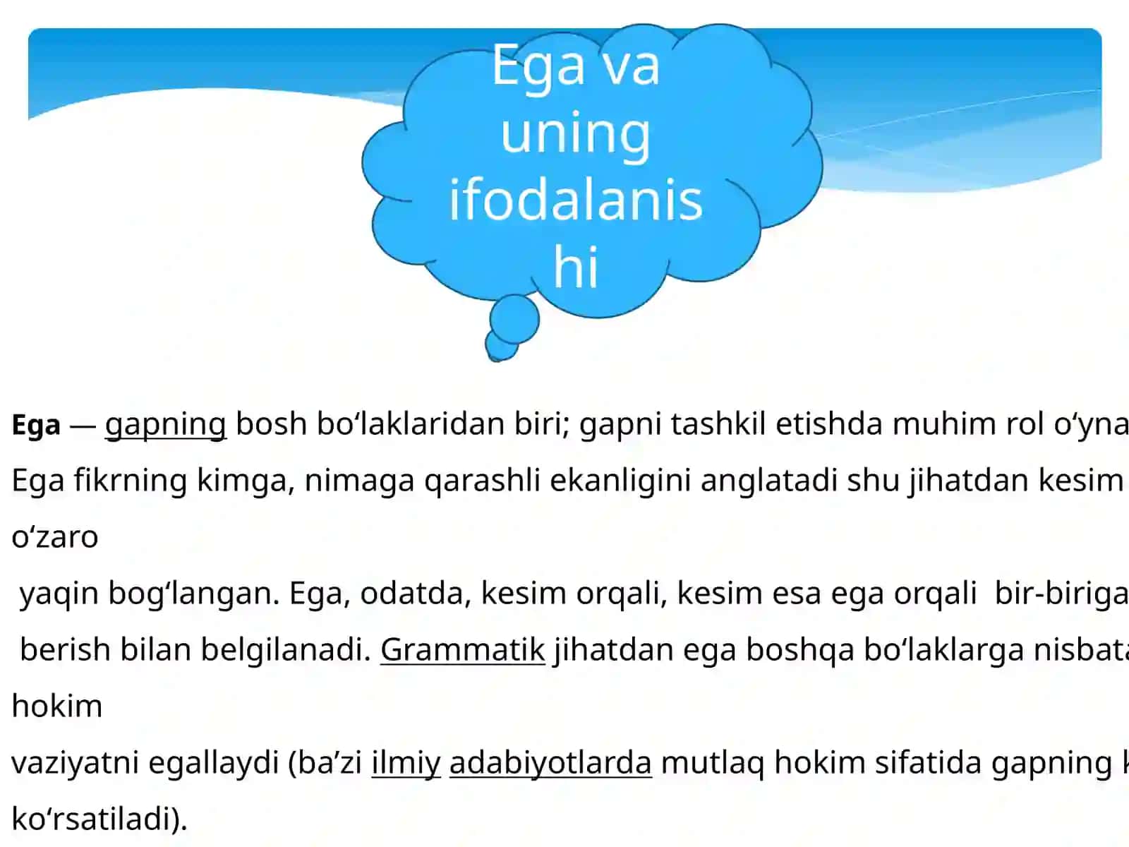 O‘zbek tilida gap bo‘laklari 3