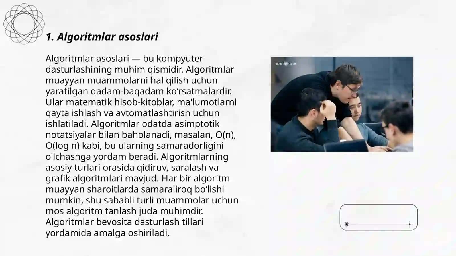 Algoritmlashtirish va dasturlash adoslari 3