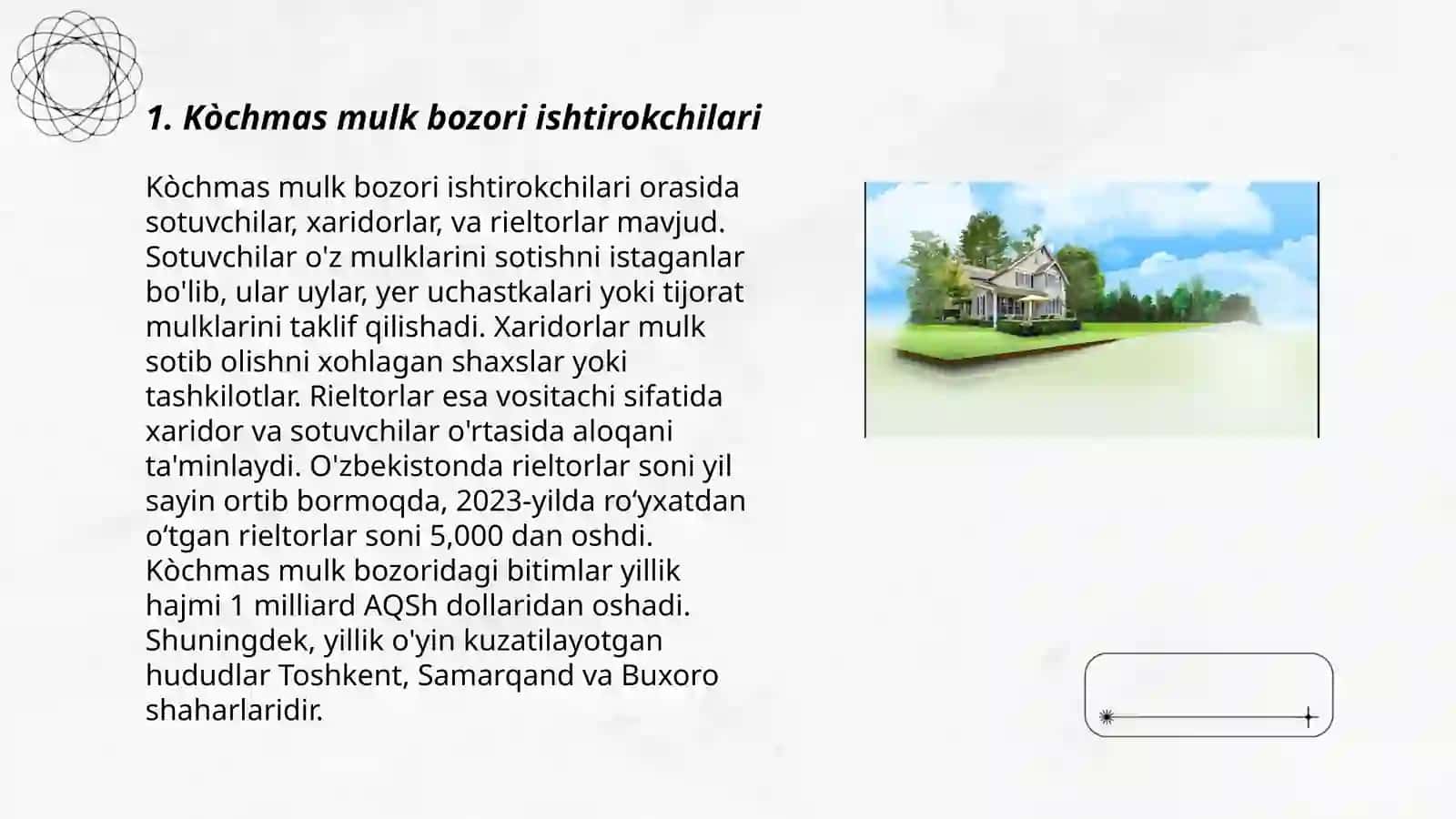Kòchmas mulk bozorining subyekt tuzilmasi 3