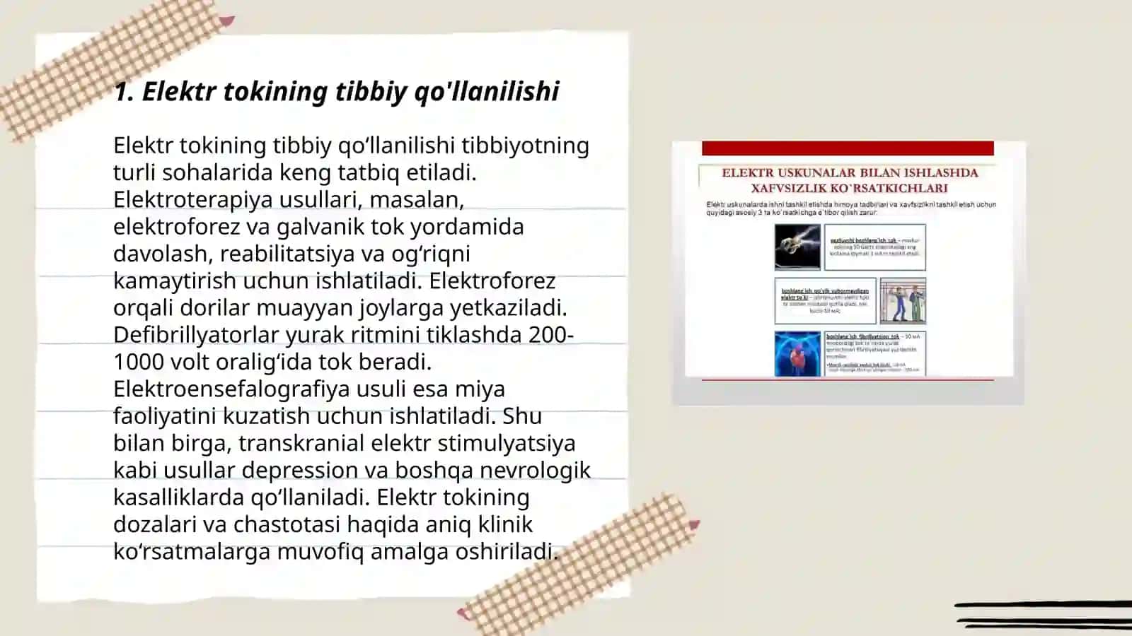 Elektr tokining tibbiy qo'llanilishi 3