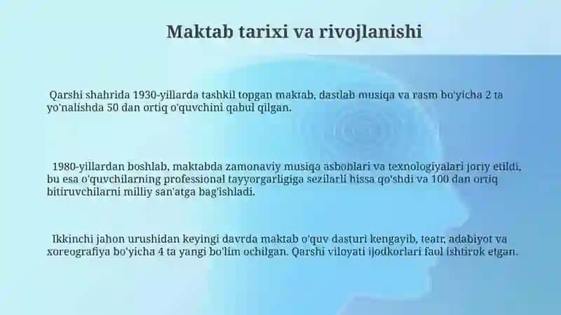 Qarshi ixtisoslashtirilgan madaniyat maktabi 3