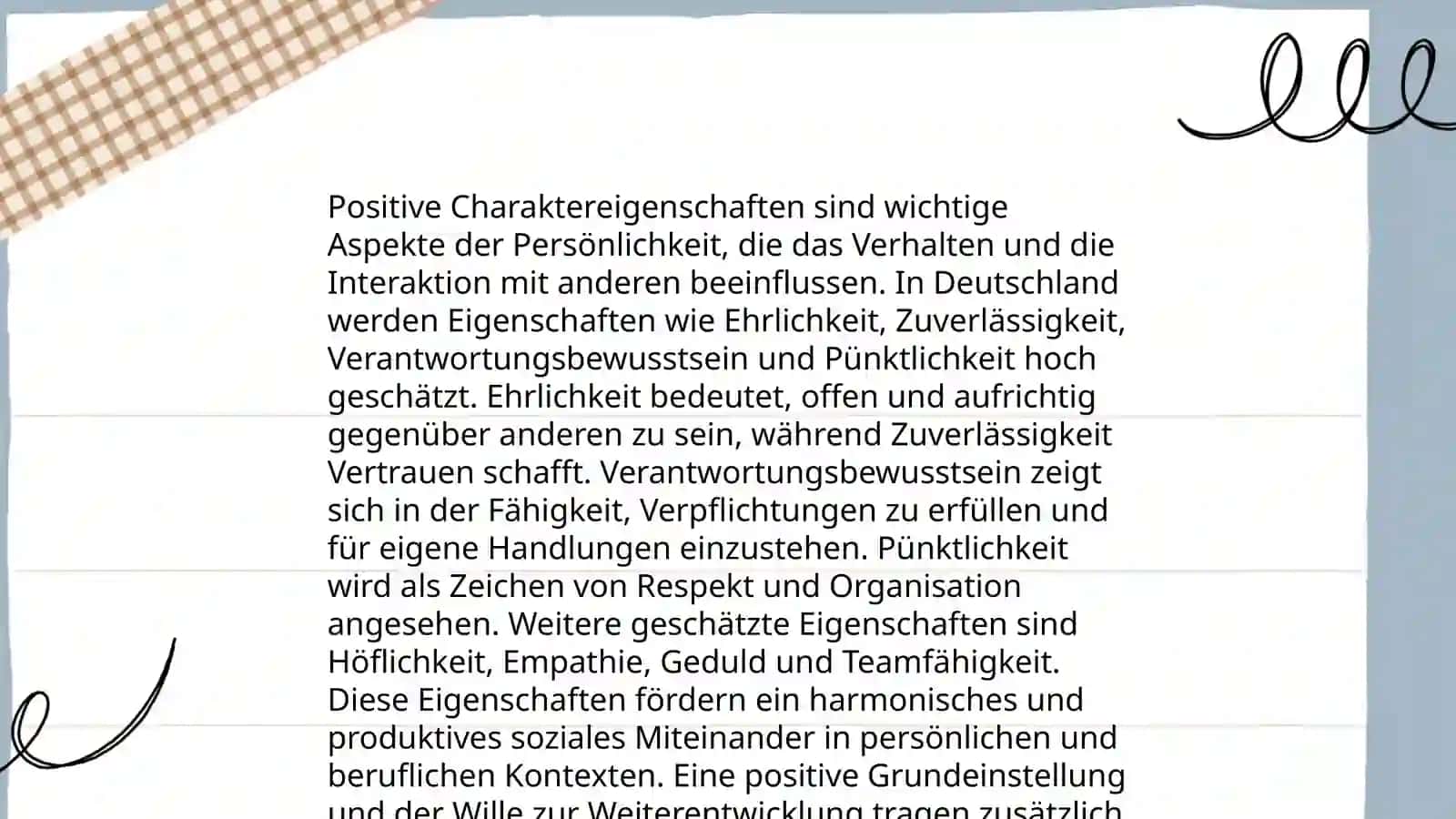 Positive Charaktereigenschaften 3