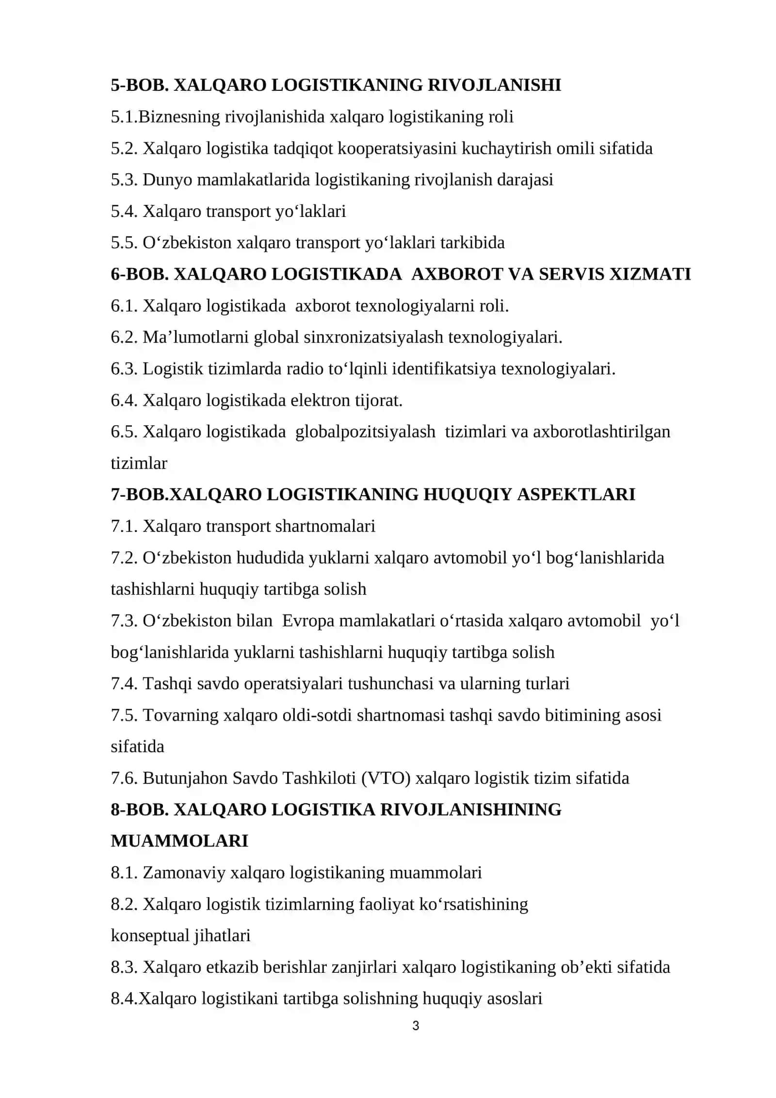 Xalqaro logistik xizmatlar tizimi 3