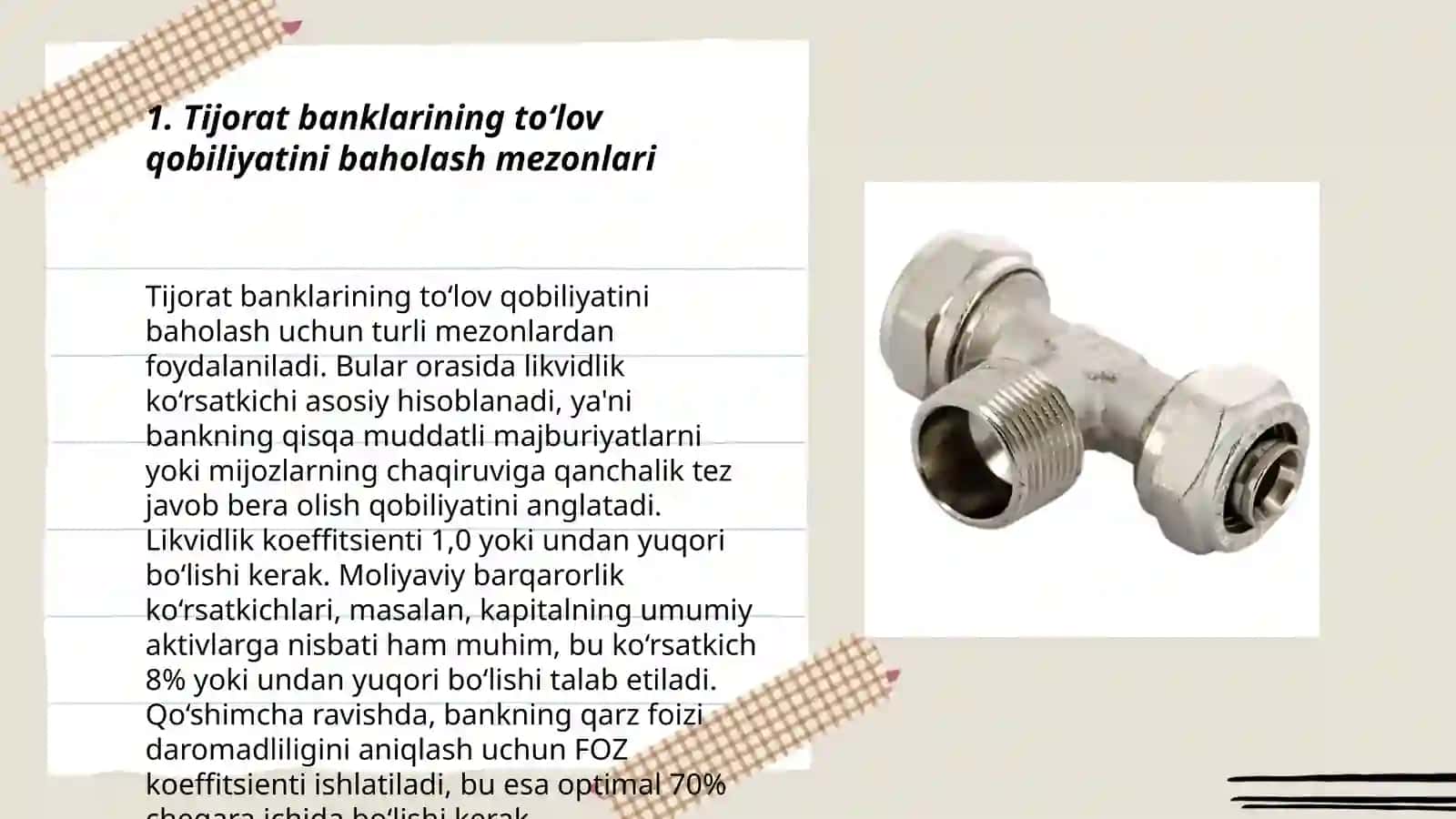 Tijorat banklarining to‘lov qobiliyatini baholash mezonlari 3