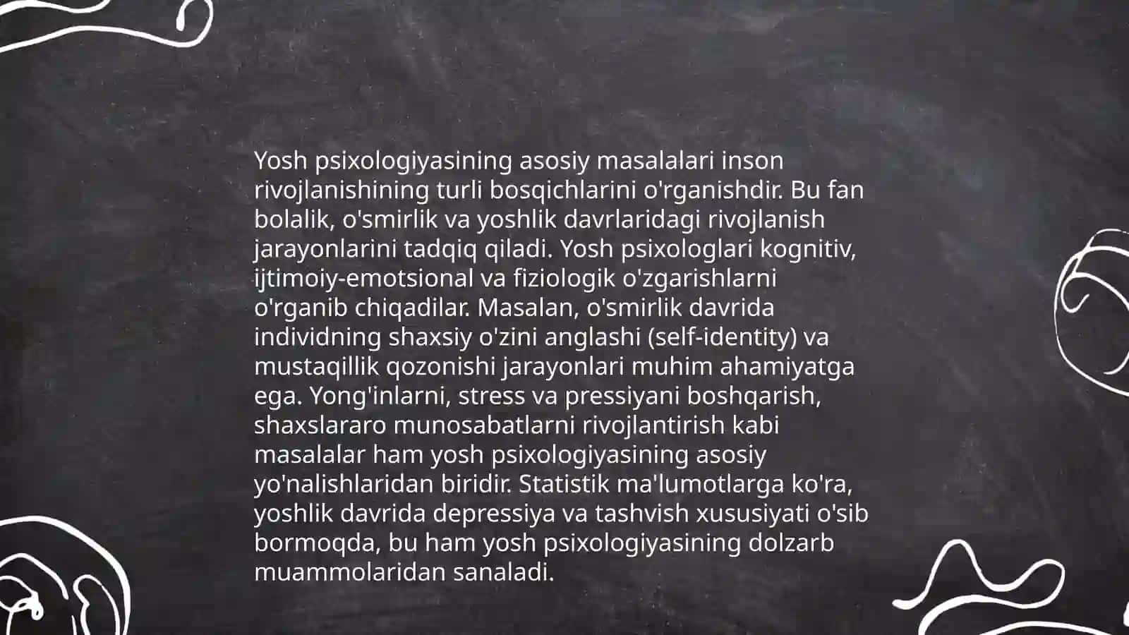 Yosh psixologiyasining asosiy masalalari 3