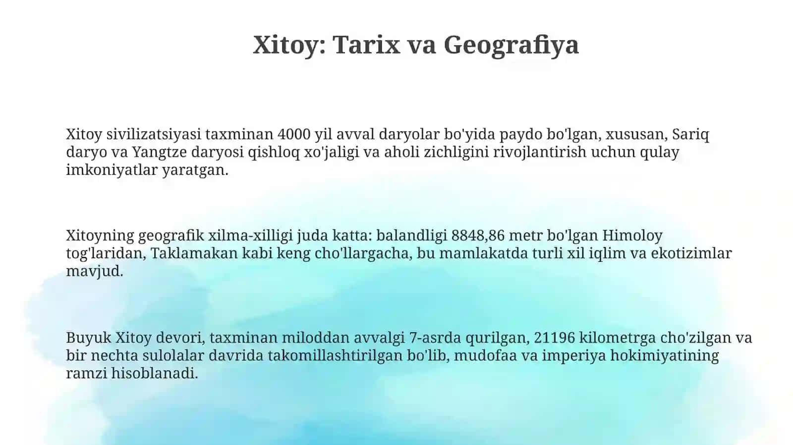 Xitoy: Tarix va Geografiya 3