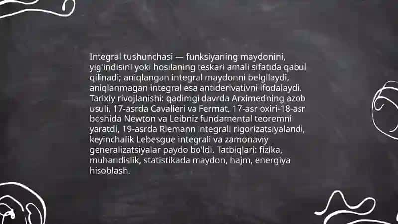 Integral va uning tatbiqlarini o'rgatish metodikasi 3