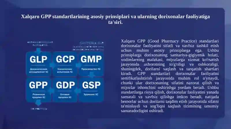 Xalqaro GPP talablari asosida dorixonalar faoliyatini sertifikatlashtirish 3