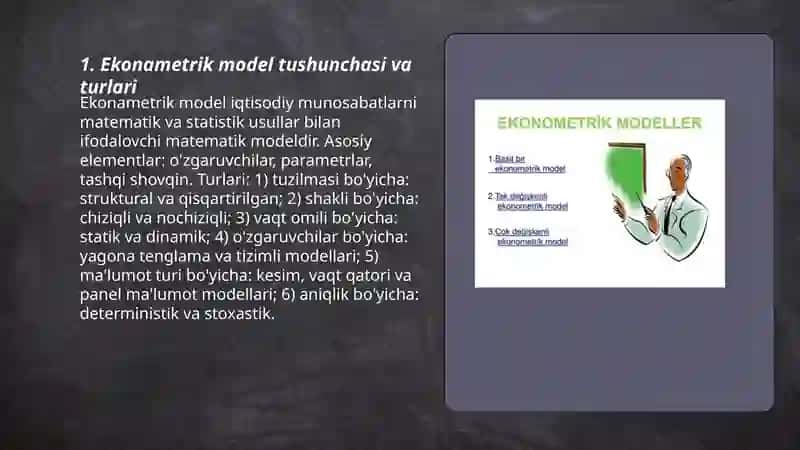 Ekonametrik modelni tuzish 3