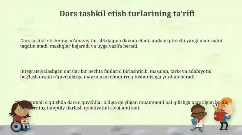 Darsni tashkil etish turlari 3
