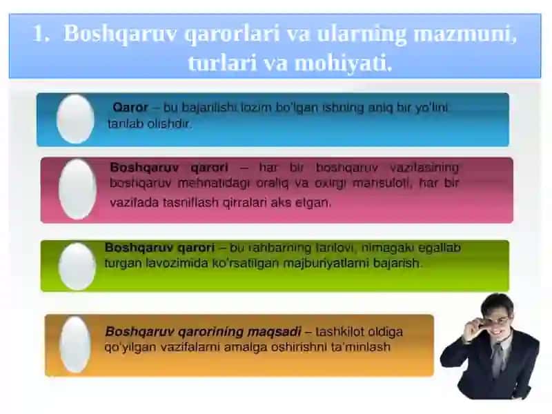 Boshqaruv qarorlarini qabul qilish asoslari 3