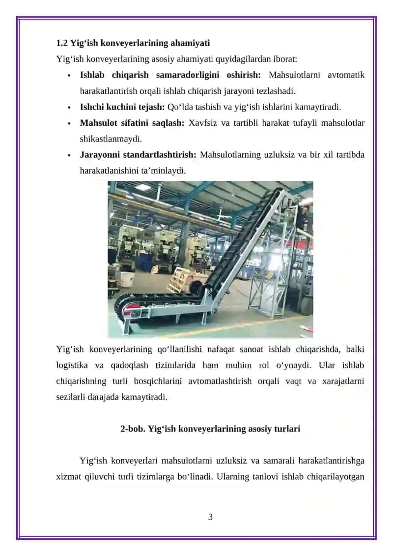 Yig‘ish konveyerlarining asosiy turlari 3