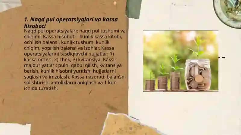 Pul mablag'lari va hisob-kitoblar hisobi 3