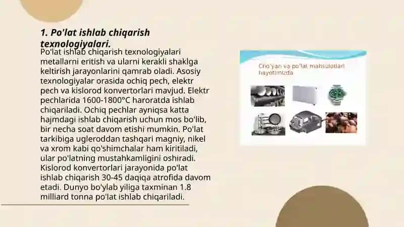 Po'lat ishlab chiqarish texnologiyalari 3