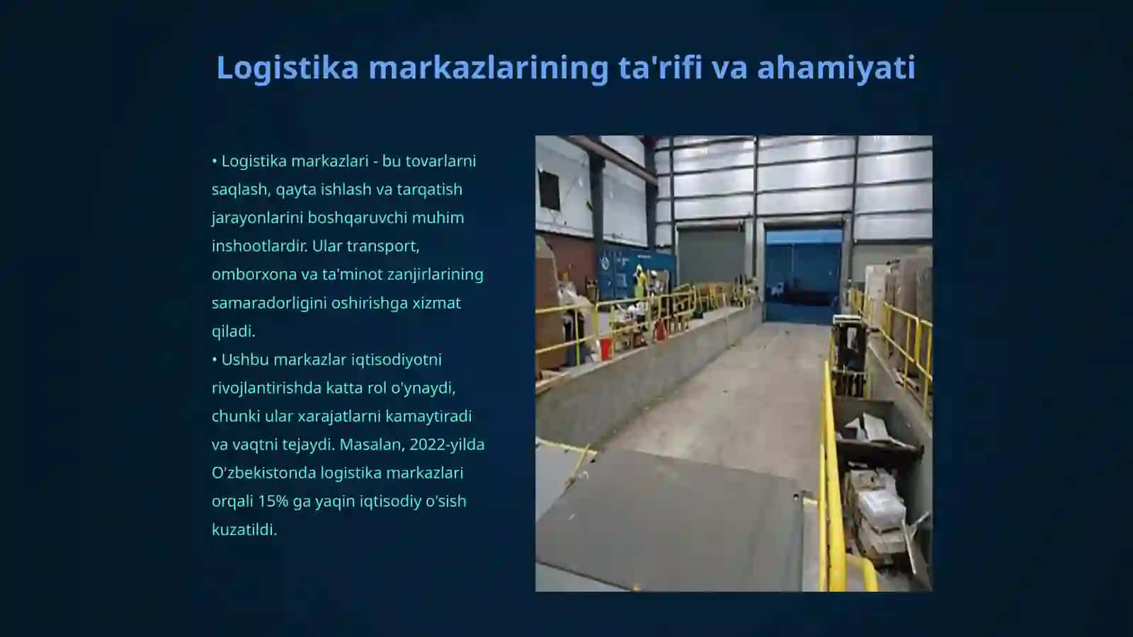 Logistika markazlari va ularning iqtisodiy samaradorligi 3