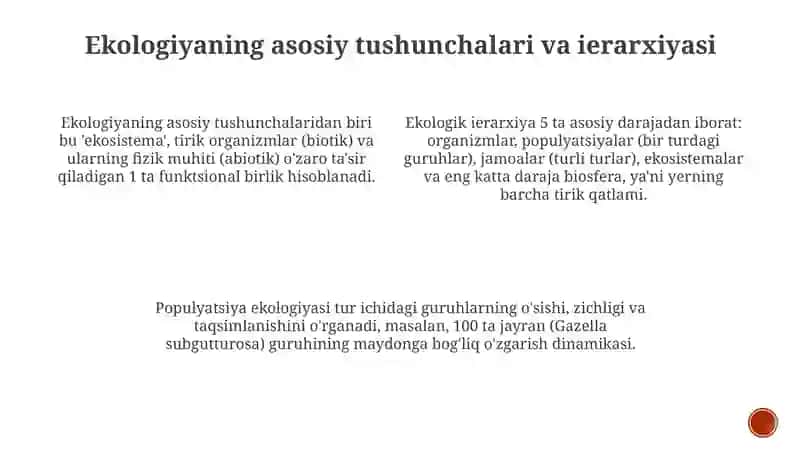 Ekalogiya bialogik tizimlar haqida fan 3