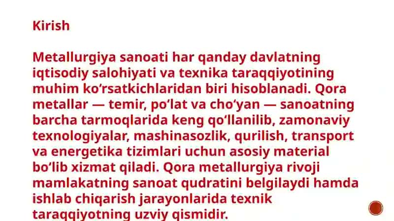Qora metallarni ishlab chiqarish 3