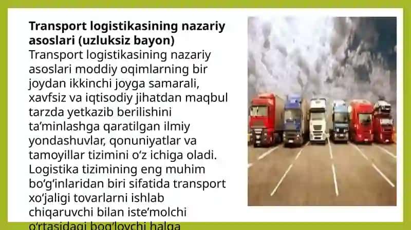 Transport logistikasining nazariy asoslari 3