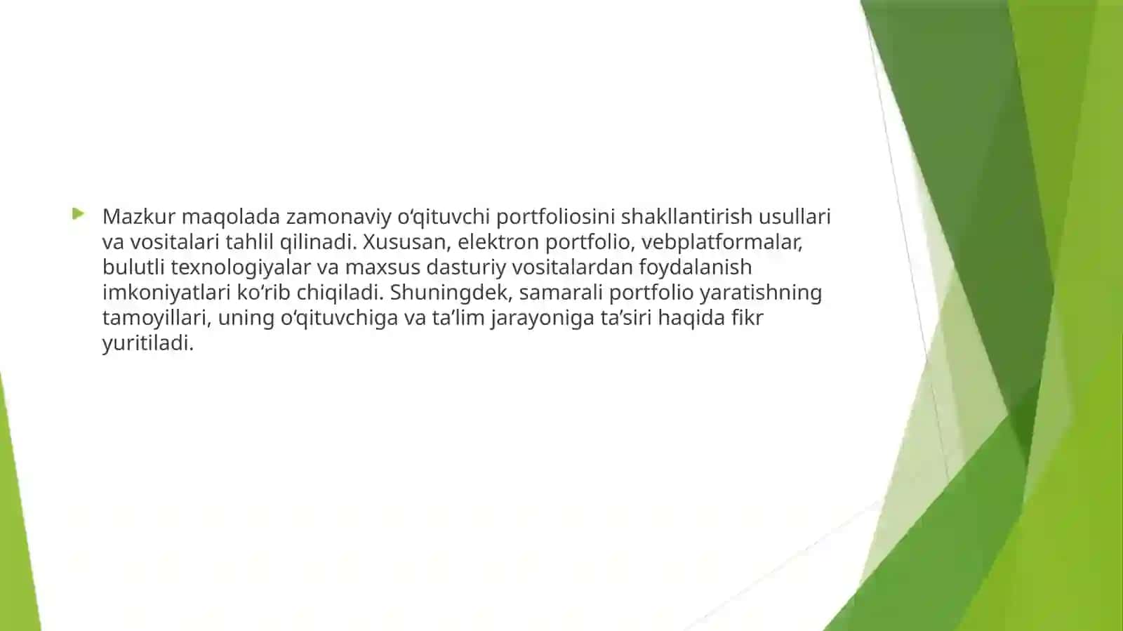O‘qituvchi Portfoliosi 3