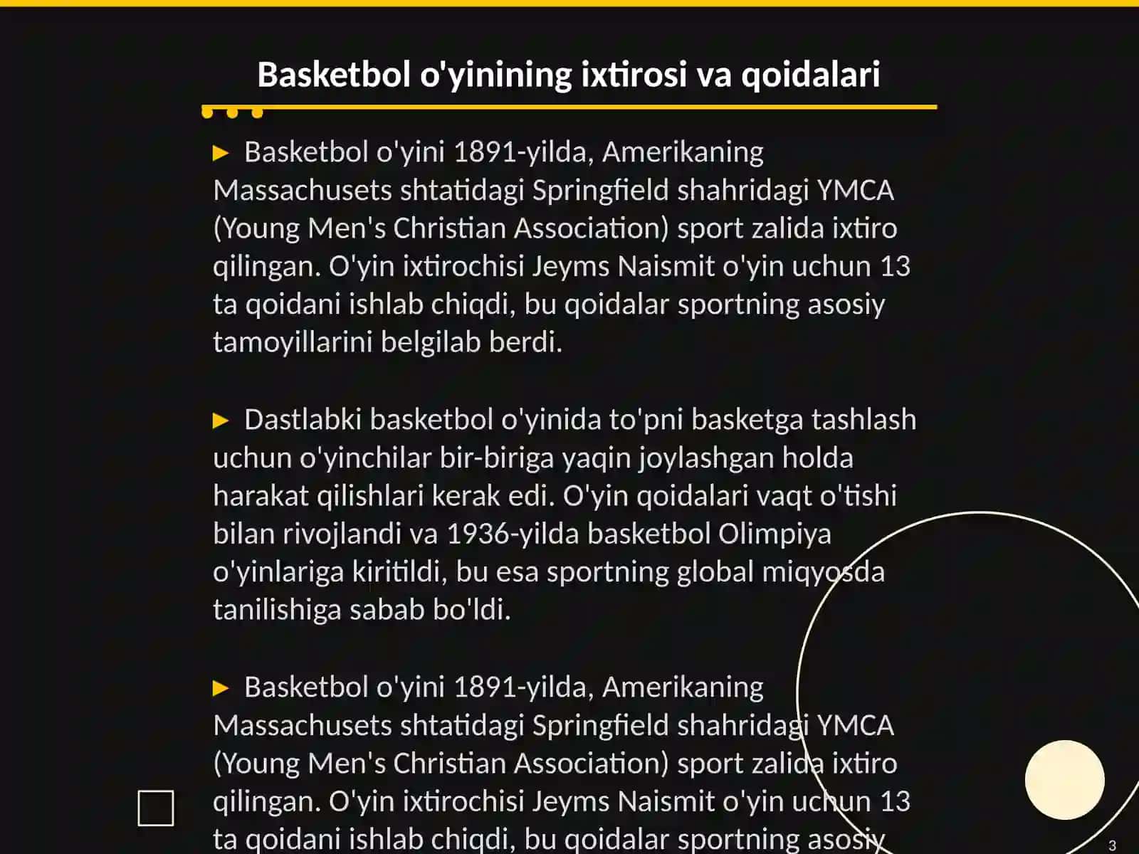 Basketbol uynining kelib chiqishi va rivojlanoshi tarixi 3