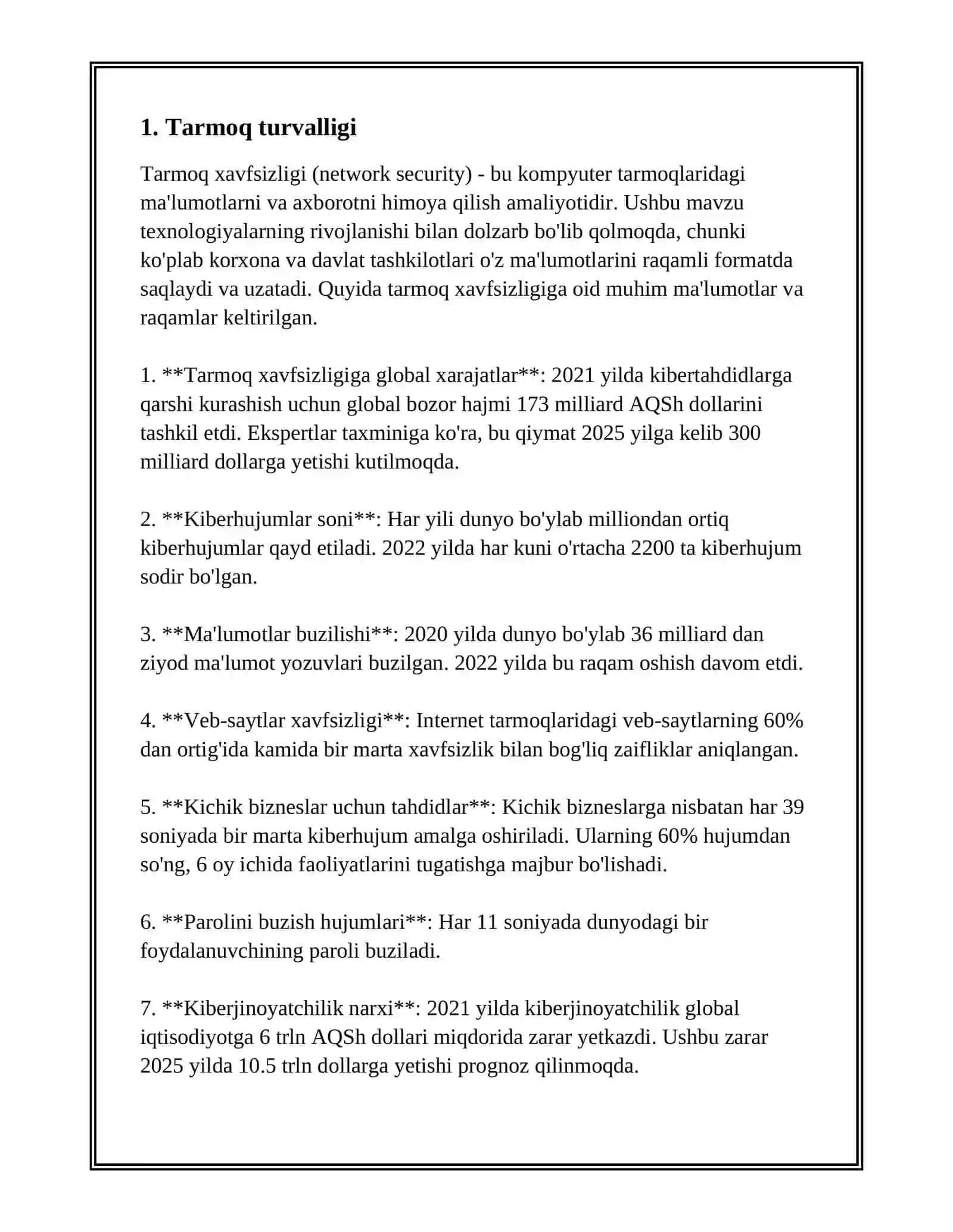 TARMOQ TEXNALOGIYALARI. TARMOQ OPERATSION TIZIMIDA ISHLASH 3