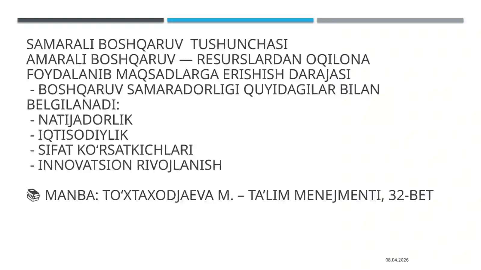 TA’LIM TASHKILOTLARI BOSHQARUV SAMARADORLIGI 3