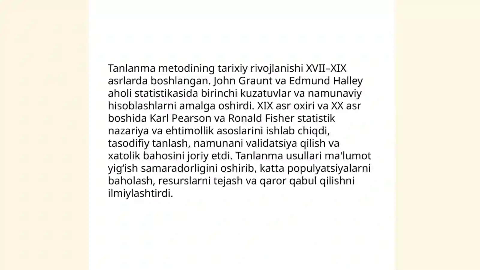Tanlanma metodning tarixiy rivojlanishi 3