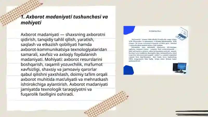 Axborot madaniyati tushunchasi va asosiy tamoyillari 3