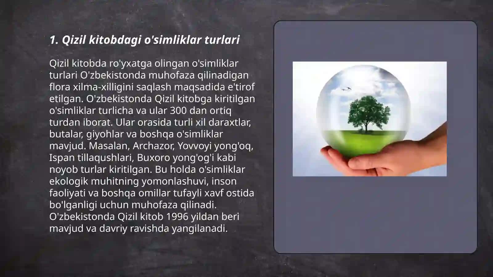 Qizil kitobdagi o'simliklar turlari 3